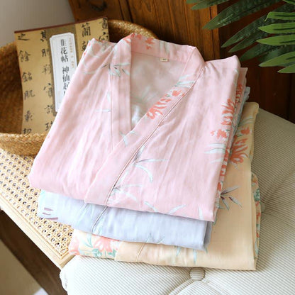 Kimono giapponese in cotone color fiore di pesco - image 3