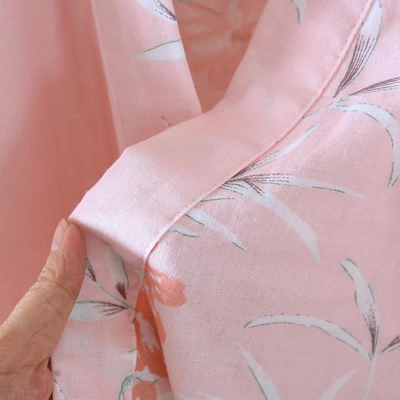Kimono giapponese in cotone color fiore di pesco - image 7