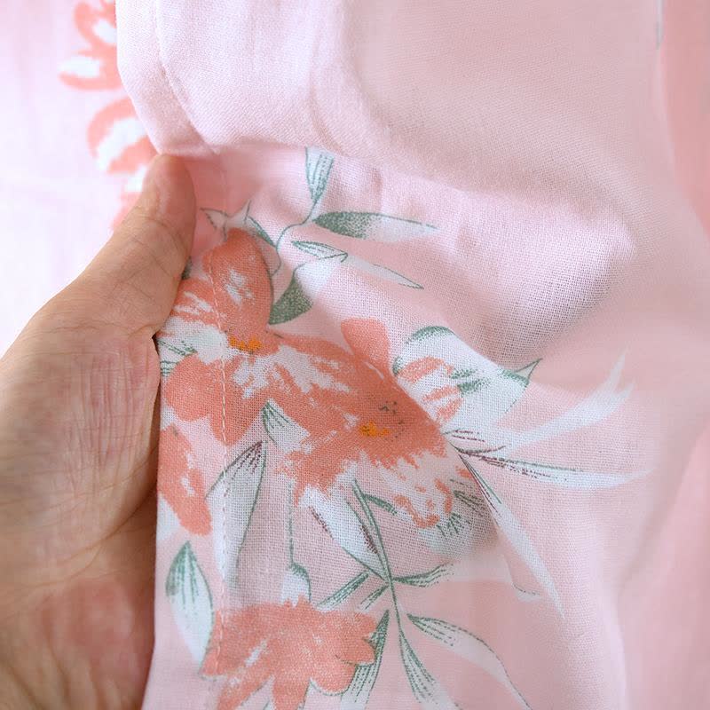 Kimono giapponese in cotone color fiore di pesco - image 9