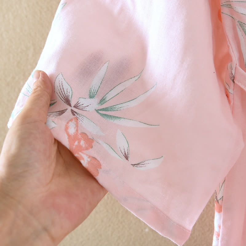 Kimono giapponese in cotone color fiore di pesco - image 12