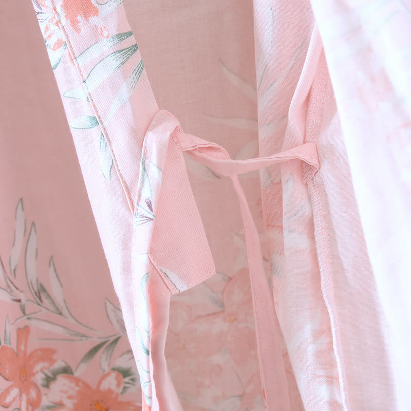Kimono giapponese in cotone color fiore di pesco - image 13