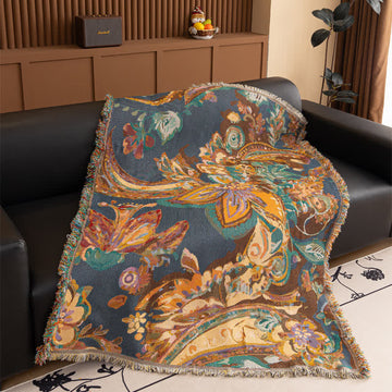 Coperta in garza di cotone floreale retrò - 130cm x 180cm - image 1