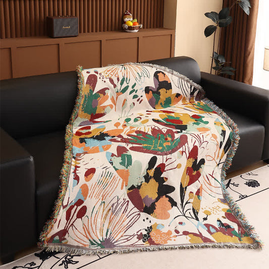 Coperta artistica in garza di cotone con farfalla - 130cm x 180cm - image 1