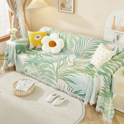 Coperta a nido d'ape con motivo a foglie botaniche - image 2