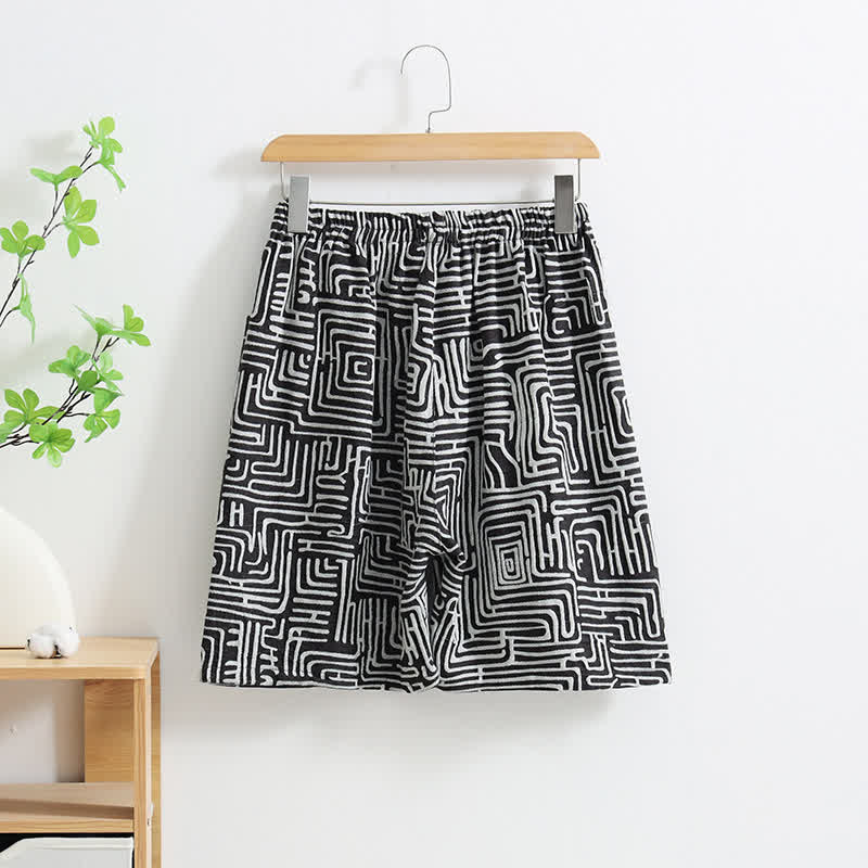 Pantaloncini del pigiama con stampa a chiave greca - image 2