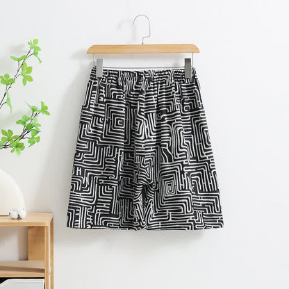 Pantaloncini del pigiama con stampa a chiave greca - image 2