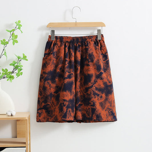 Pantaloncini da pigiama in cotone e lino jacquard artistico - XL - image 1