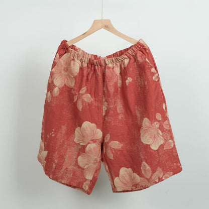 Pantaloncini da pigiama in cotone jacquard ibisco - Arancia - XL - image 2