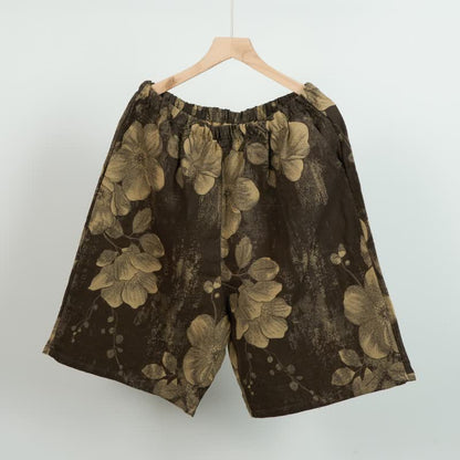 Pantaloncini da pigiama in cotone jacquard ibisco - Nero - XL - image 7