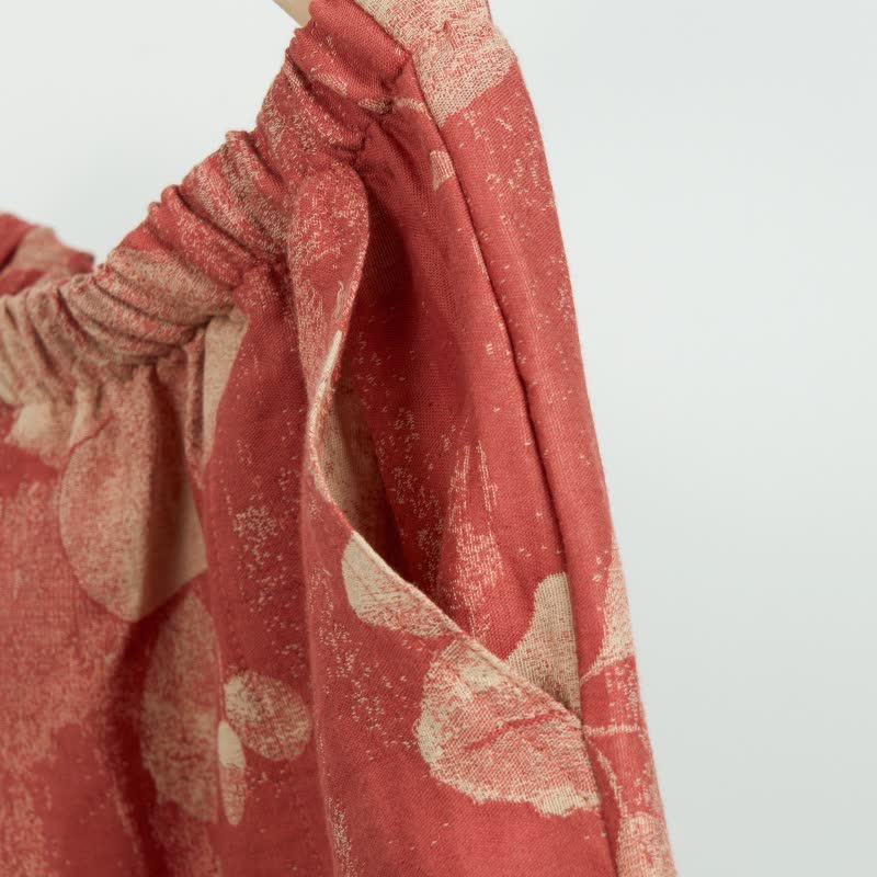Pantaloncini da pigiama in cotone jacquard ibisco - image 5