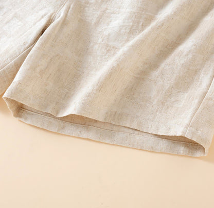 Pantaloncini da pigiama in cotone e lino coordinati per coppia - image 7
