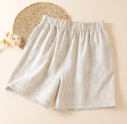 Pantaloncini da pigiama in cotone e lino coordinati per coppia - Donne - XL - image 2
