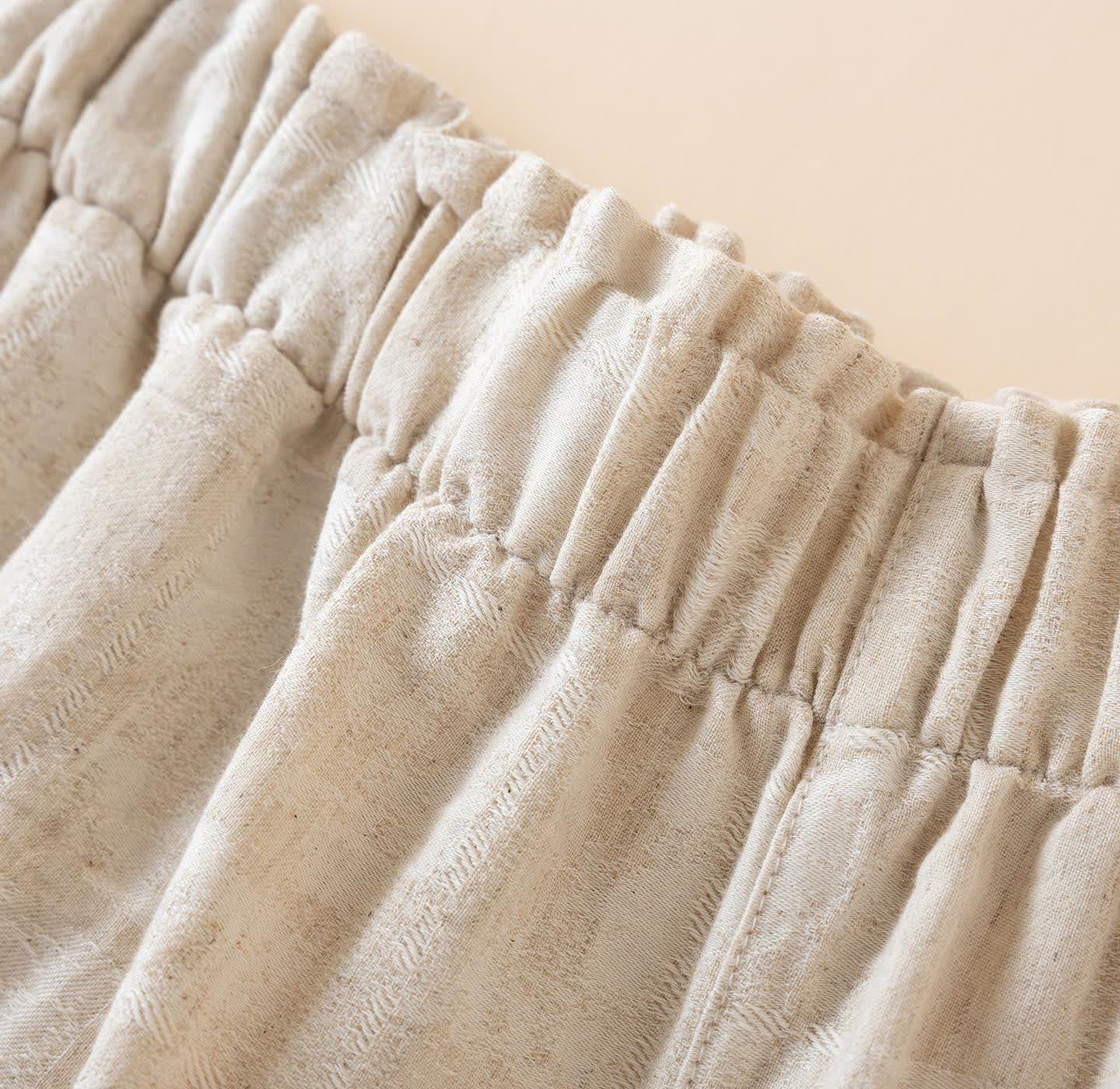 Pantaloncini da pigiama in cotone e lino coordinati per coppia - image 4