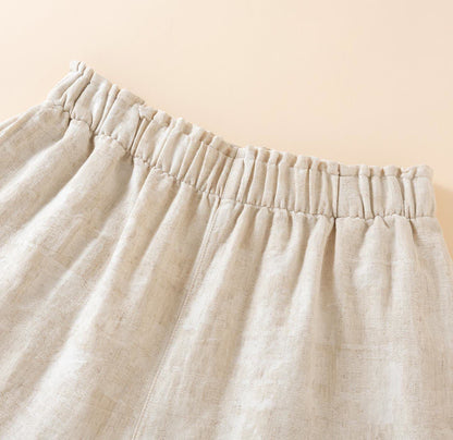 Pantaloncini da pigiama in cotone e lino coordinati per coppia - image 3
