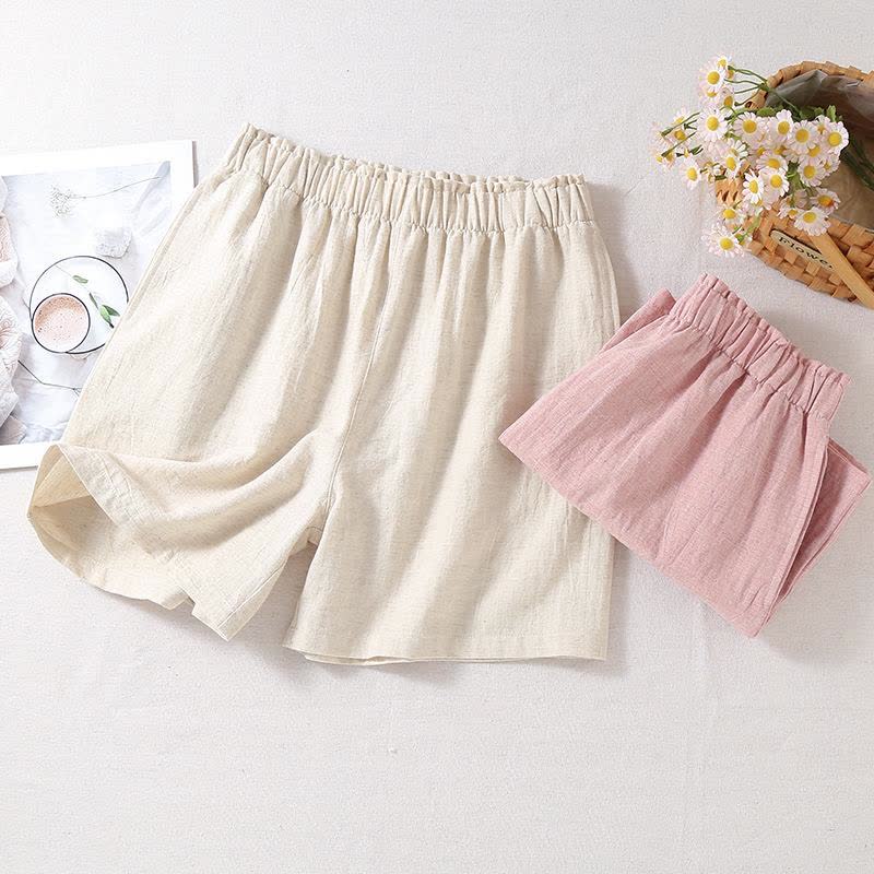 Pantaloncini da pigiama in lino e cotone naturale - image 2