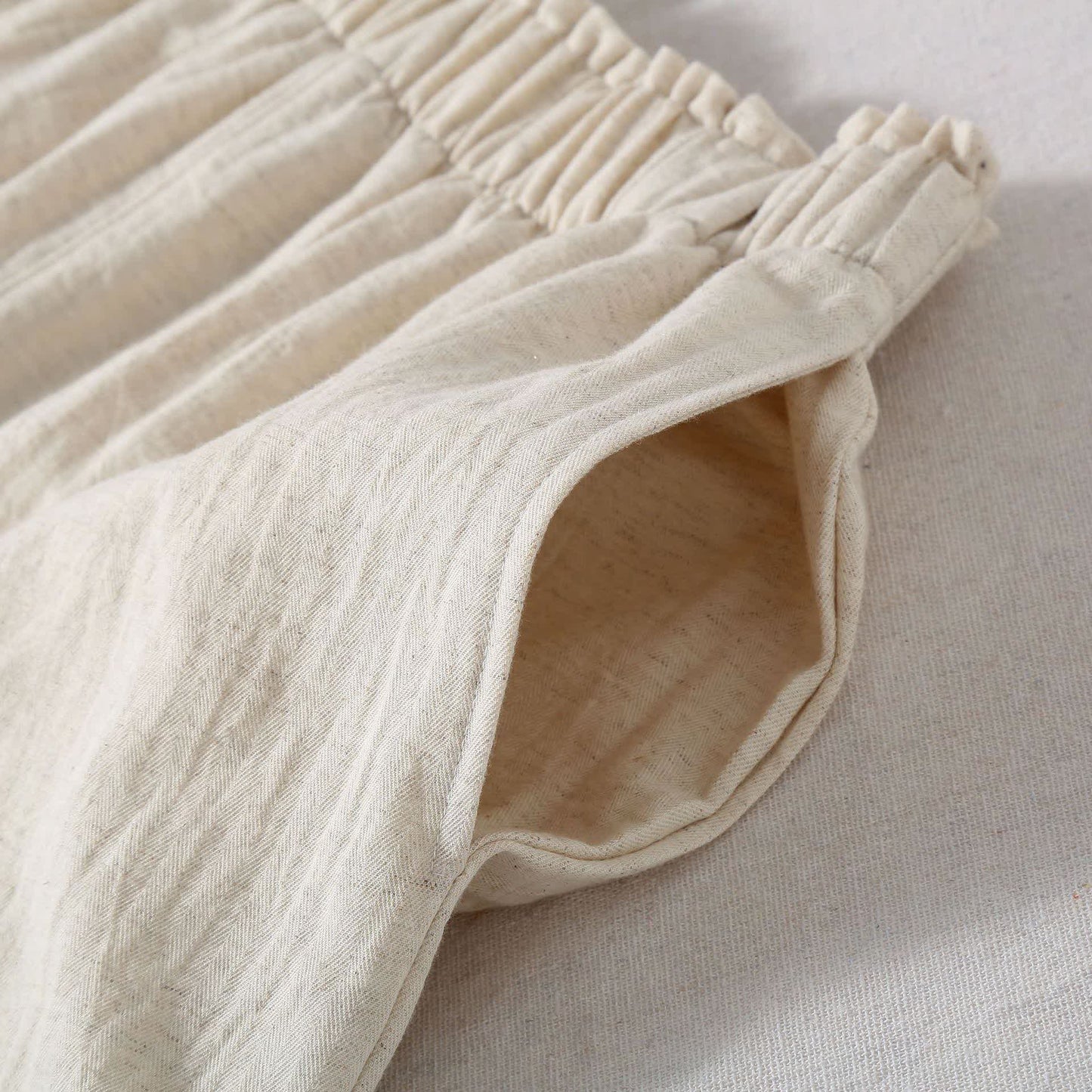 Pantaloncini da pigiama in lino e cotone naturale - image 6