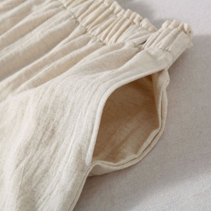 Pantaloncini da pigiama in lino e cotone naturale - image 6