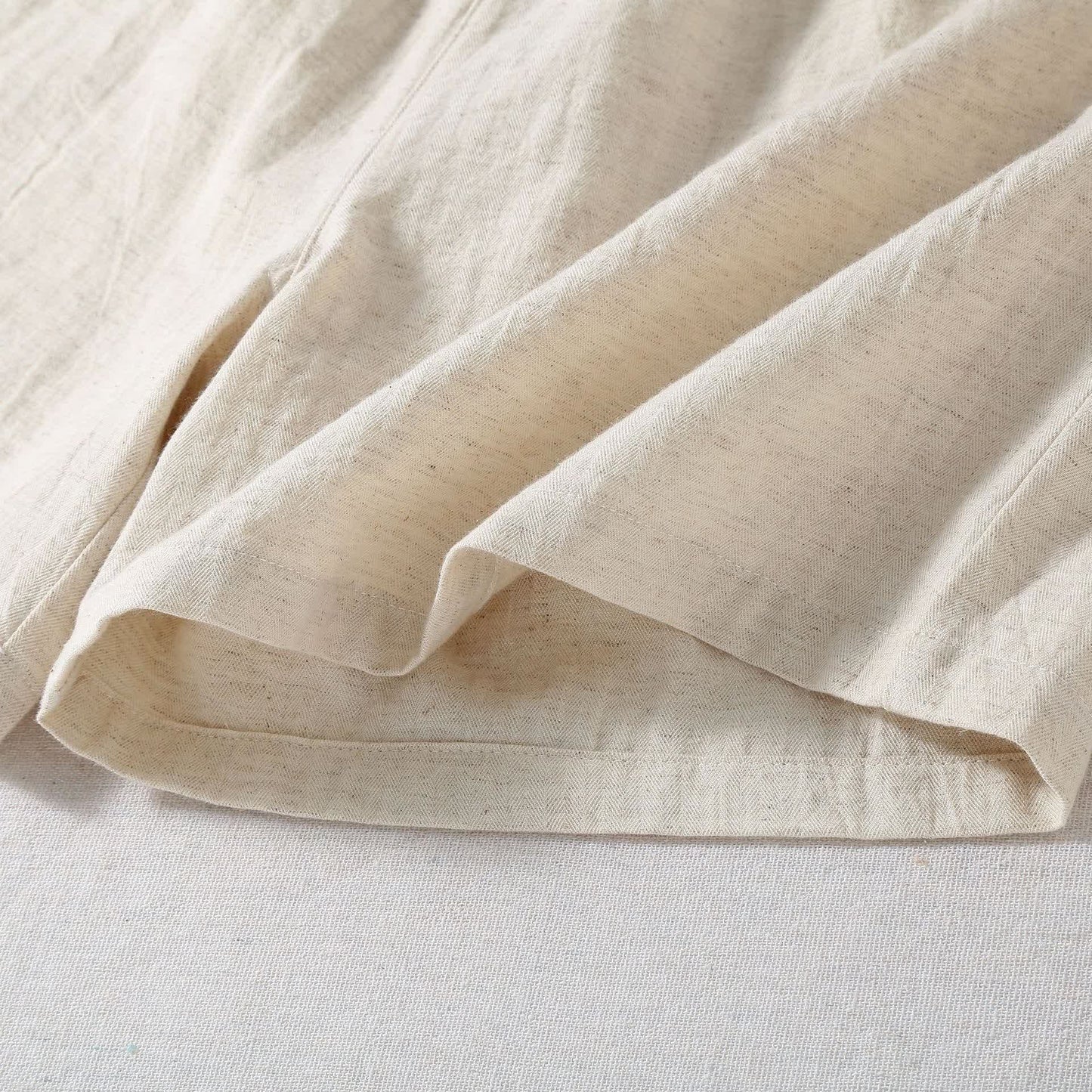 Pantaloncini da pigiama in lino e cotone naturale - image 8