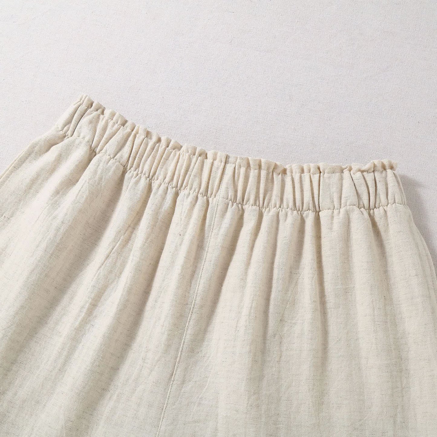 Pantaloncini da pigiama in lino e cotone naturale - image 5