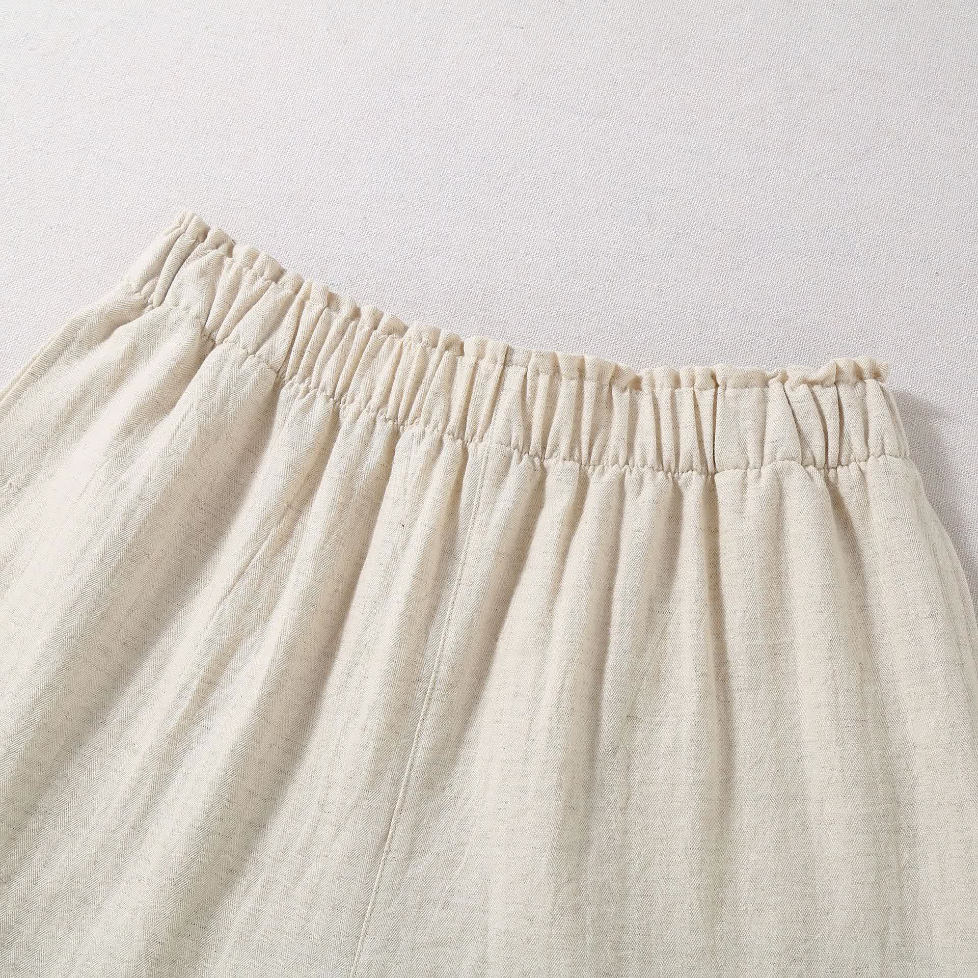Pantaloncini da pigiama in lino e cotone naturale - image 5