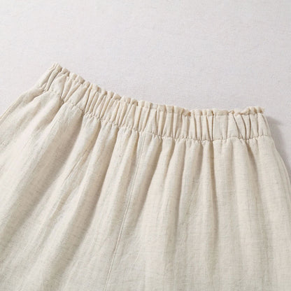 Pantaloncini da pigiama in lino e cotone naturale - image 5