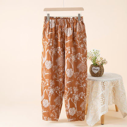 Pantaloni da salotto in garza di cotone jacquard Lily - Arancia - XL - image 4