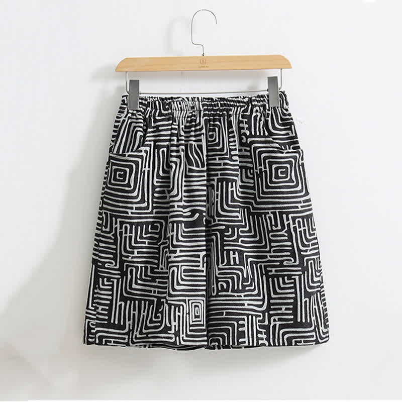 Pantaloncini del pigiama con stampa a chiave greca - XL - image 1
