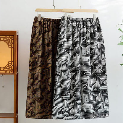 Pantaloni da salotto in jacquard con stampa a chiave greca - image 1