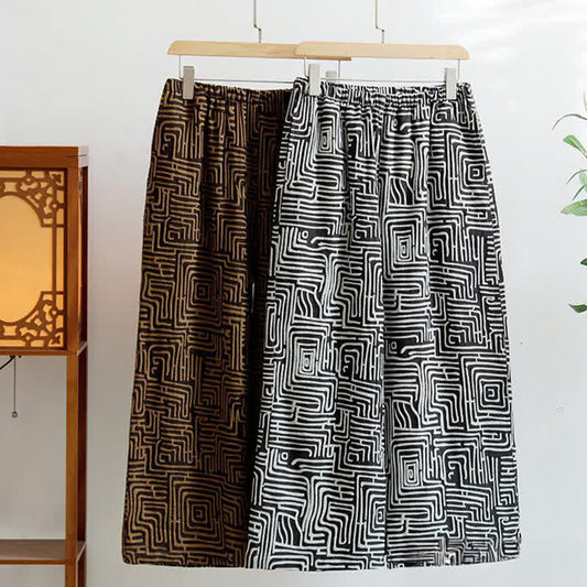 Pantaloni da salotto in jacquard con stampa a chiave greca - image 1
