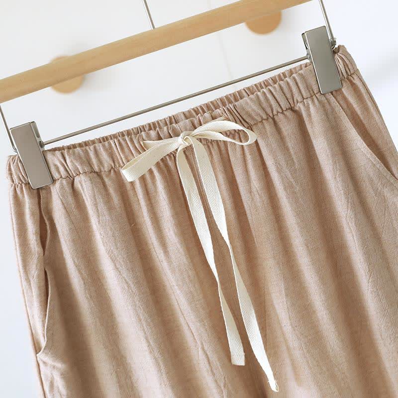 Pantaloni da salotto in cotone e lino coordinati per coppie - image 7