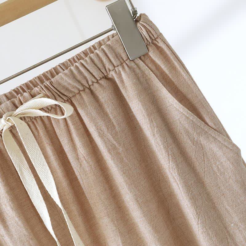 Pantaloni da salotto in cotone e lino coordinati per coppie - image 8