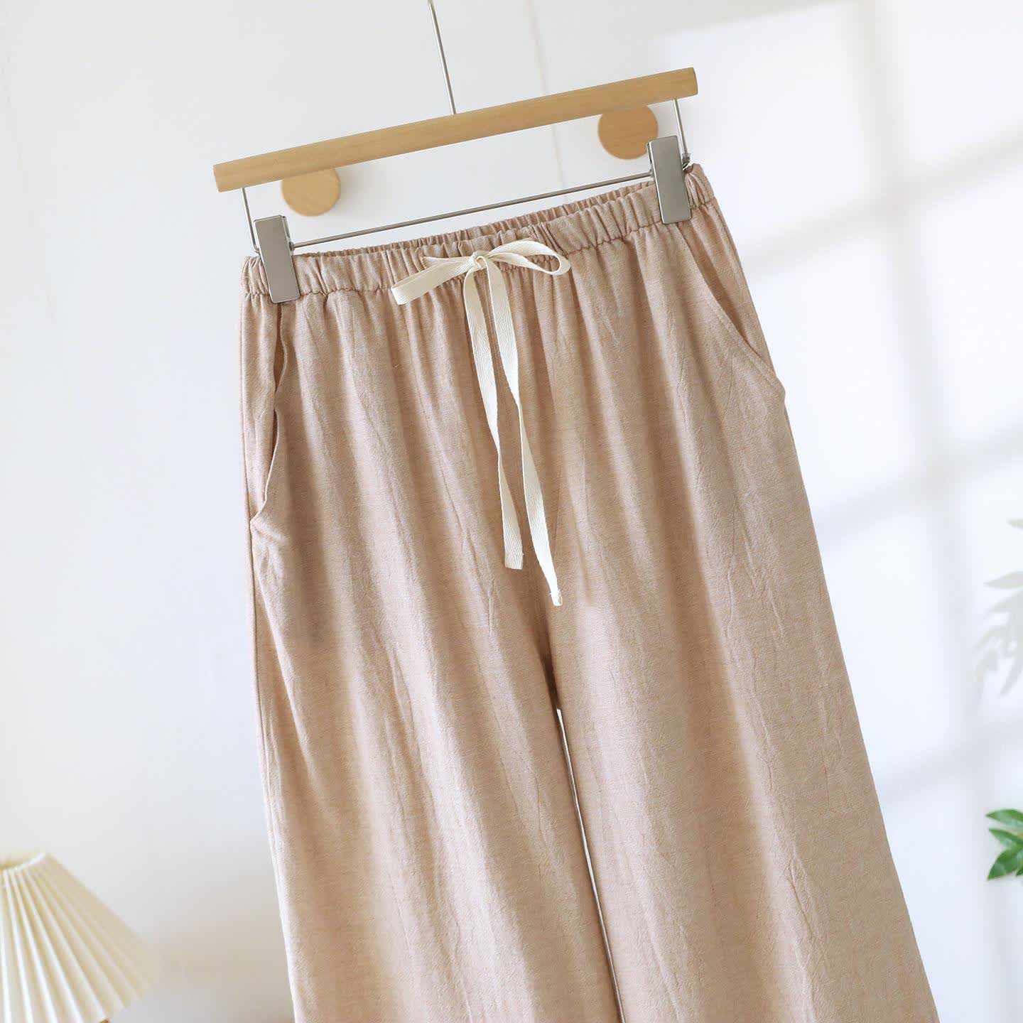 Pantaloni da salotto in cotone e lino coordinati per coppie - image 6