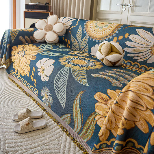 Coperta da divano con fiori selvatici retrò - 180cm x 340cm - image 1