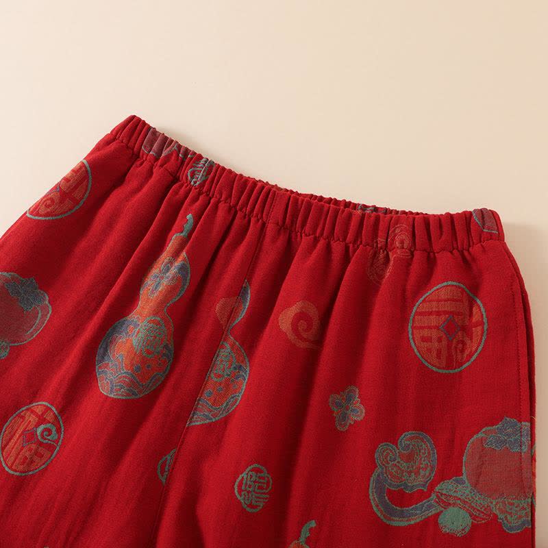 Pigiama in cotone con zucca e cachi in stile orientale - image 8