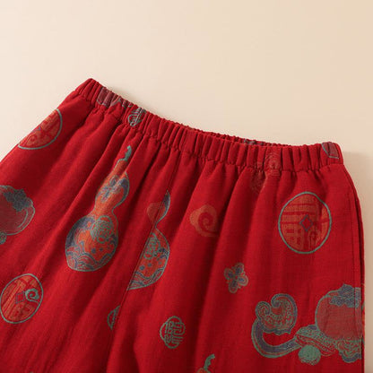 Pigiama in cotone con zucca e cachi in stile orientale - image 8