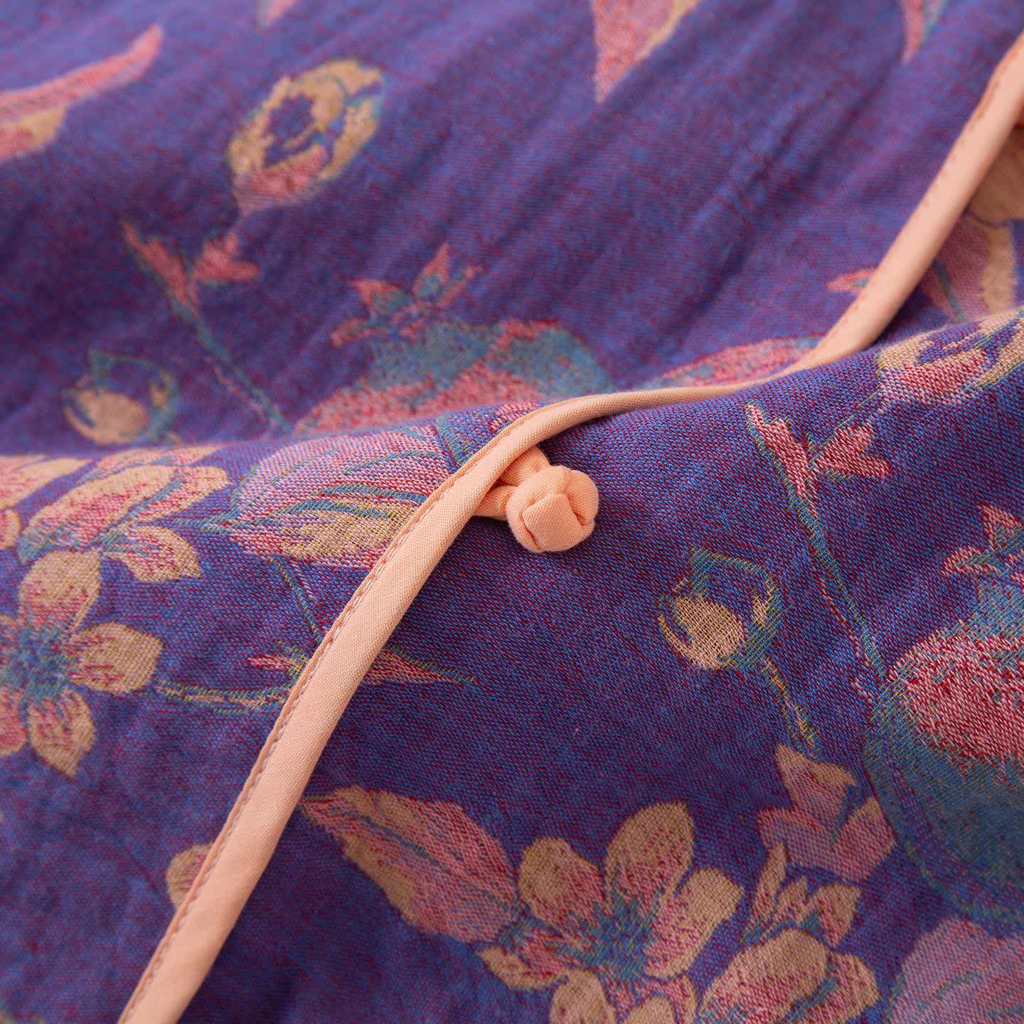 Pigiama in cotone con peonia e melograno in stile orientale - image 3