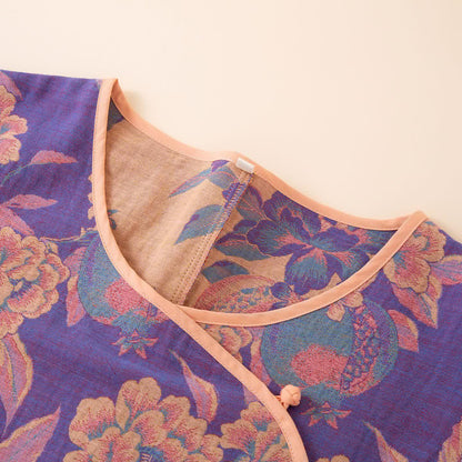 Pigiama in cotone con peonia e melograno in stile orientale - image 3