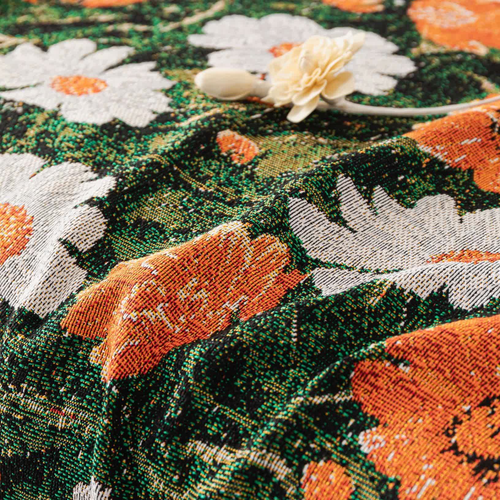 Coperta da divano in ciniglia con motivo jacquard a margherita - image 4