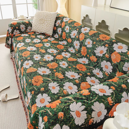 Coperta da divano in ciniglia con motivo jacquard a margherita - image 3