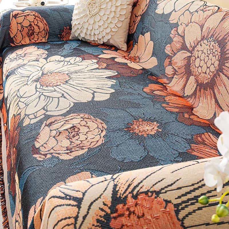 Coperta da divano in ciniglia e jacquard Camellia - image 4