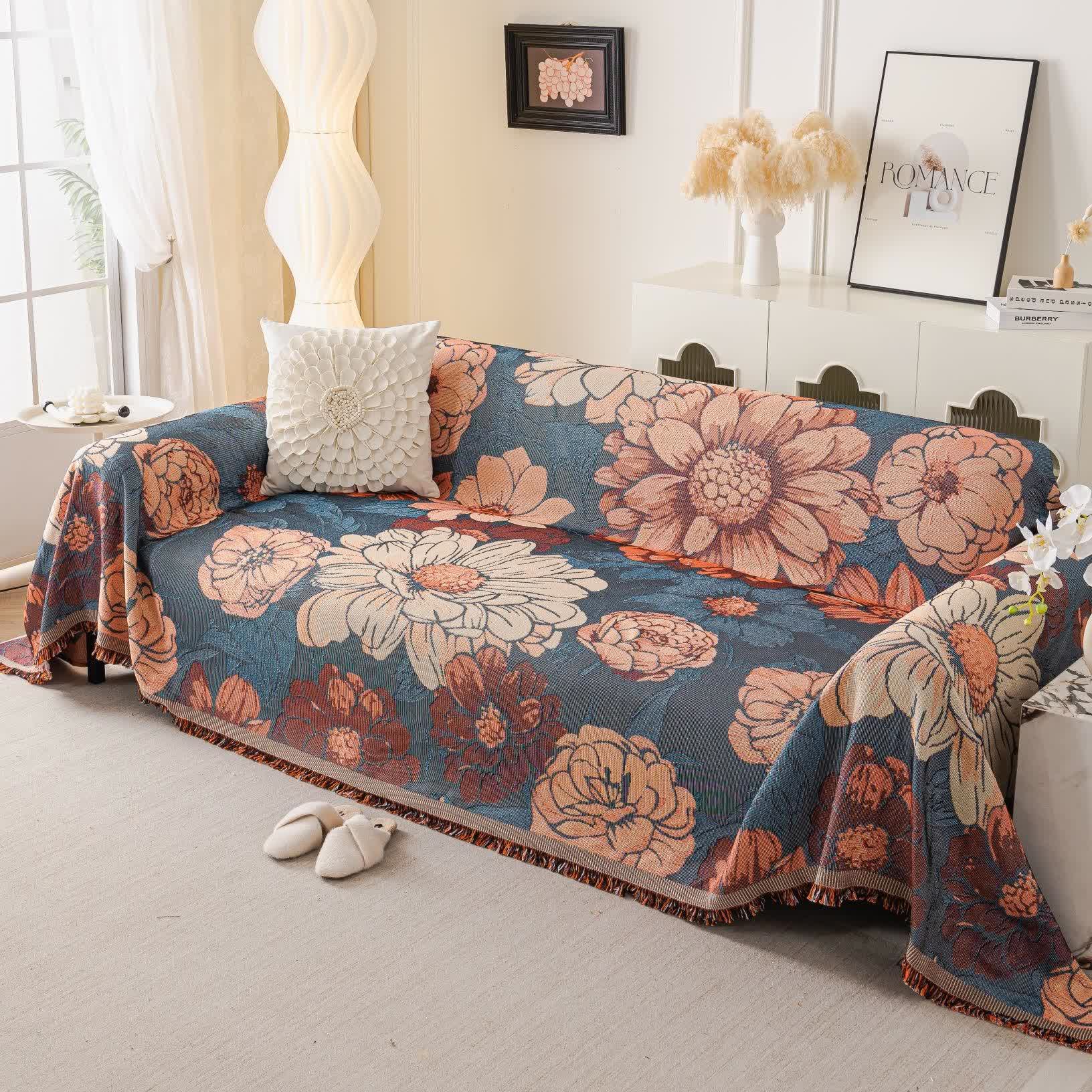 Coperta da divano in ciniglia e jacquard Camellia - image 2