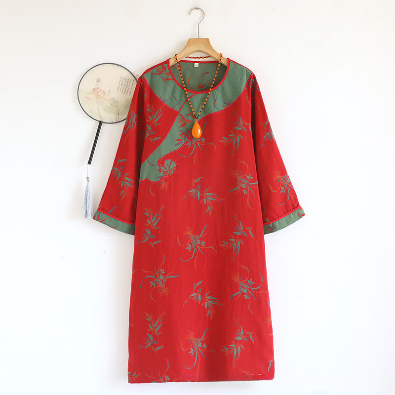 Camicia da notte ampia in garza di cotone Orchid Grass - XL - image 1