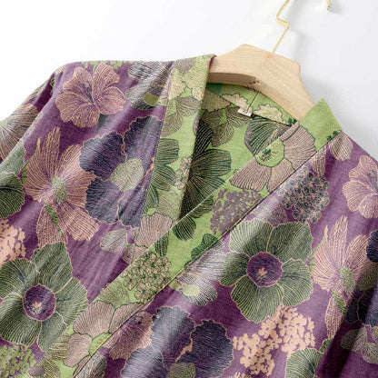 Kimono in garza di cotone color pesca - image 3