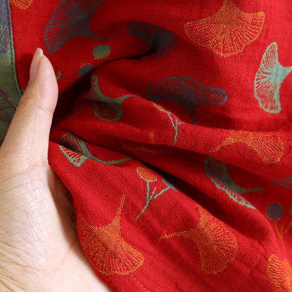 Kimono bicolore in garza di cotone ginkgo - image 16