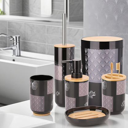 Set di accessori da bagno con foglie di ginkgo (6 pezzi) - image 2