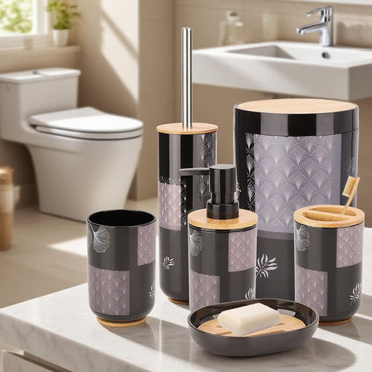 Set di accessori da bagno con foglie di ginkgo (6 pezzi) - Set (6 pezzi) - image 1