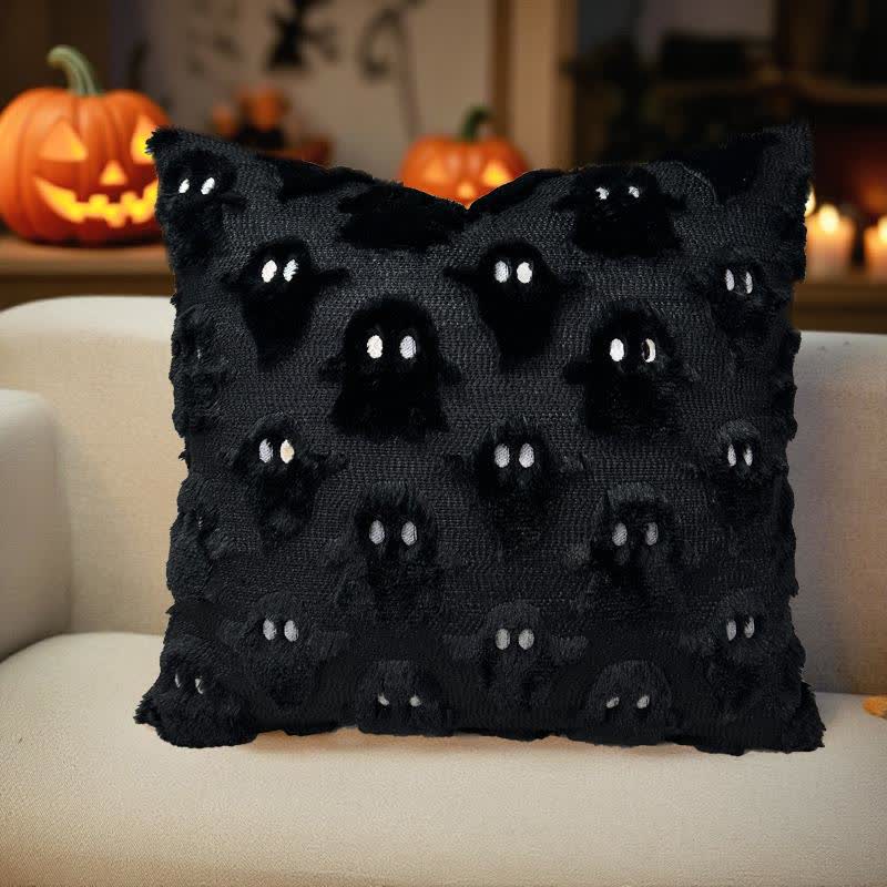 Copricuscini ricamati con fantasma di Halloween (2 pezzi) - 2x Nero - 45cm x 45cm - image 6