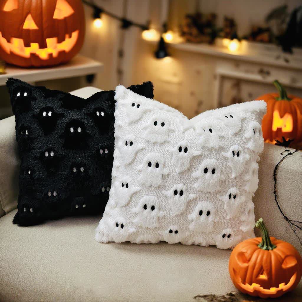 Copricuscini ricamati con fantasma di Halloween (2 pezzi) - image 3
