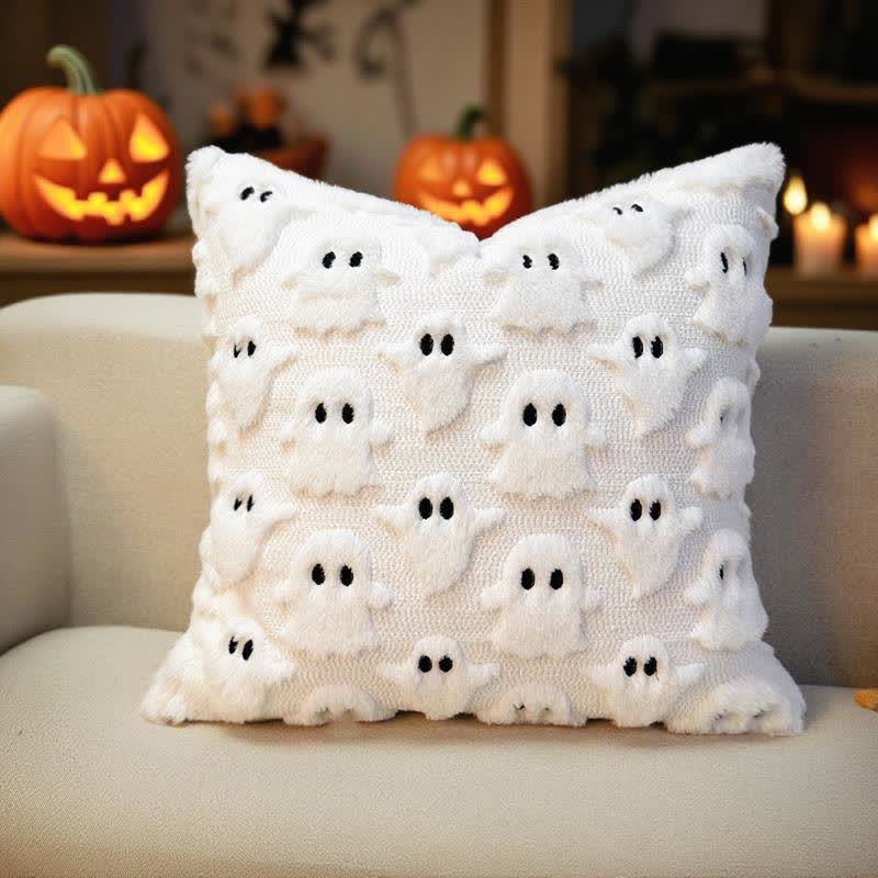 Copricuscini ricamati con fantasma di Halloween (2 pezzi) - 2x Bianco - 45cm x 45cm - image 4