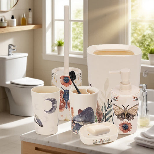 Set di accessori da bagno a forma di fungo a forma di farfalla (6 pezzi) - Set (6 pezzi) - image 1